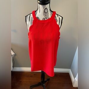 MONTEAU - Red Scalloped Top